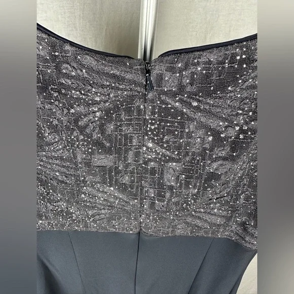 Alex Evenings Long Side Ruched Glitter Jacquard Knit Jersey Gown Size 6 NWT - Picture 10 of 16